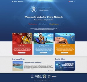 Scuba Sur Diving Network landing page